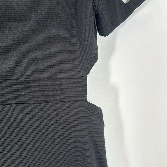 ASOS Black Hip & Thigh Cutout Ribbed Dress Size 14 - Picture 9 of 12